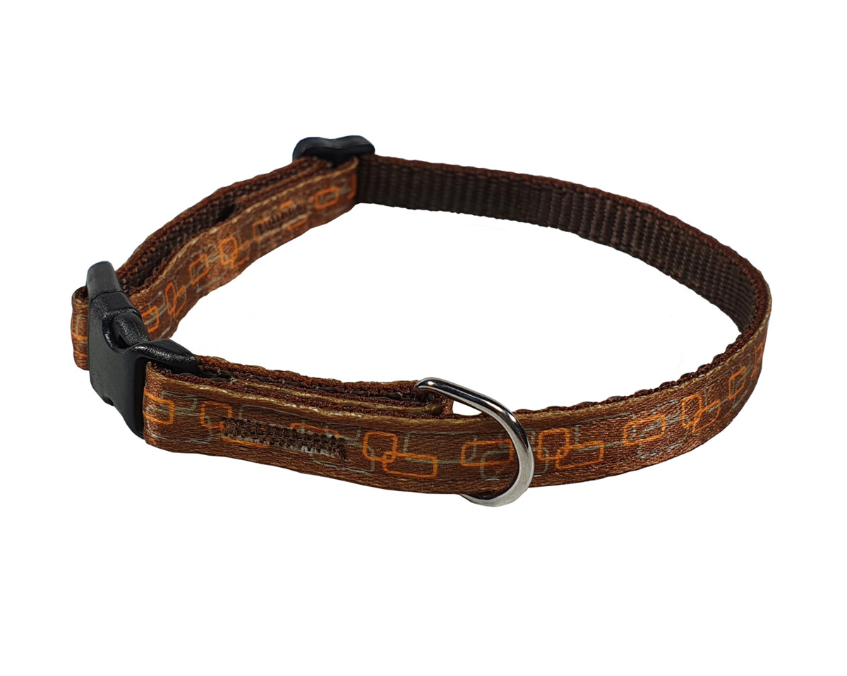 BAFPET Popruhový obojek OBDELNÍČKY Barva: Červená, Rozměr: 10mm x 18-26cm 18105O