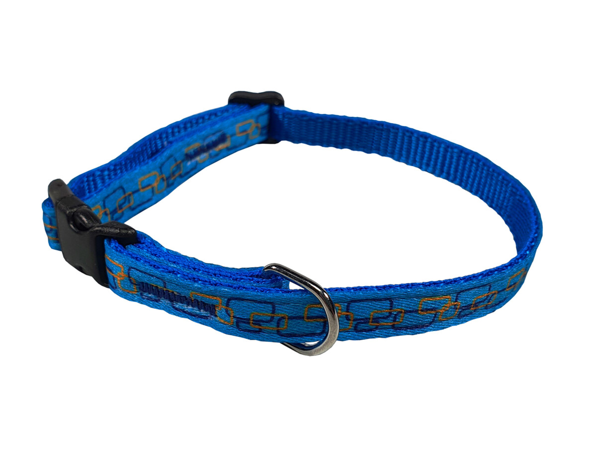 BAFPET Popruhový obojek OBDELNÍČKY Barva: Červená, Rozměr: 10mm x 18-26cm 18105O