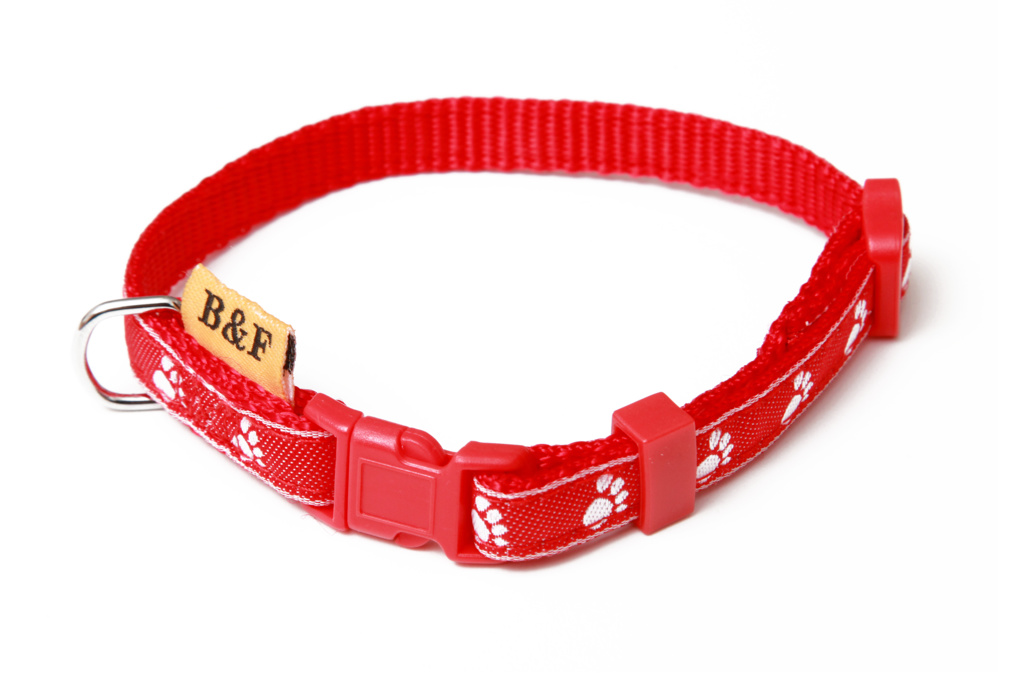 BAFPET Popruhové obojky TLAPKY Barva: Černá, Rozměr: 10mm x 20-35cm 18105T