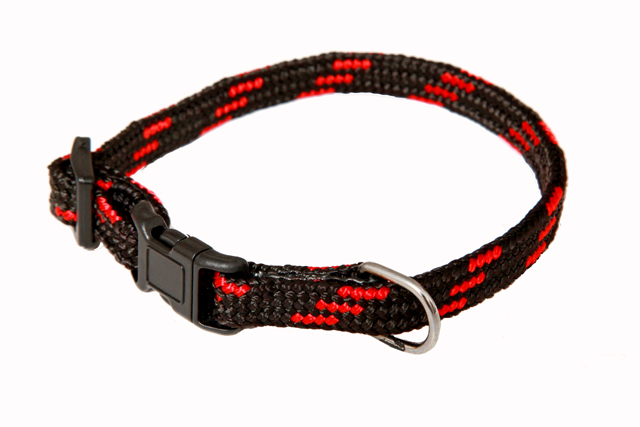 BAFPET Popruhové obojky NYLON, černo-barevný Barva: Fialová, Rozměr: 10mm x 18-26cm 18105