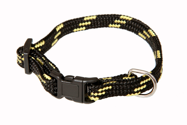 BAFPET Popruhové obojky NYLON, černo-barevný Barva: Oranžová, Rozměr: 10mm x 18-26cm 18105