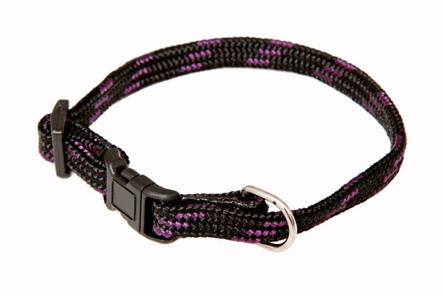 BAFPET Popruhové obojky NYLON, černo-barevný Barva: Žlutá, Rozměr: 10mm x 18-26cm 18105