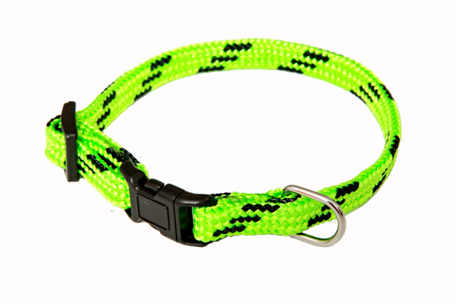 BAFPET Popruhové obojky NYLON, barevno-černé Barva: Žlutá, Rozměr: 10mm x 18-26cm 18105