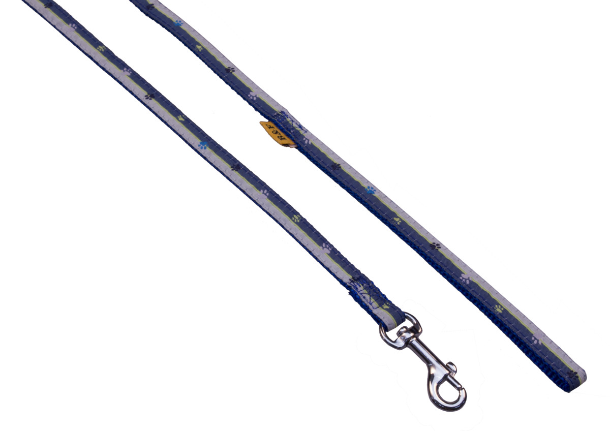 BAFPET Vodítka popruhová TLAPKY PROUŽEK Barva: Červená, Rozměr: 10mm x 120cm 18202TP