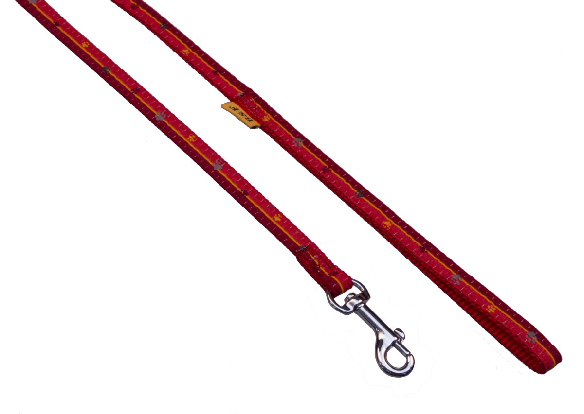 BAFPET Vodítka popruhová TLAPKY PROUŽEK Barva: Modrá, Rozměr: 10mm x 120cm 18202TP