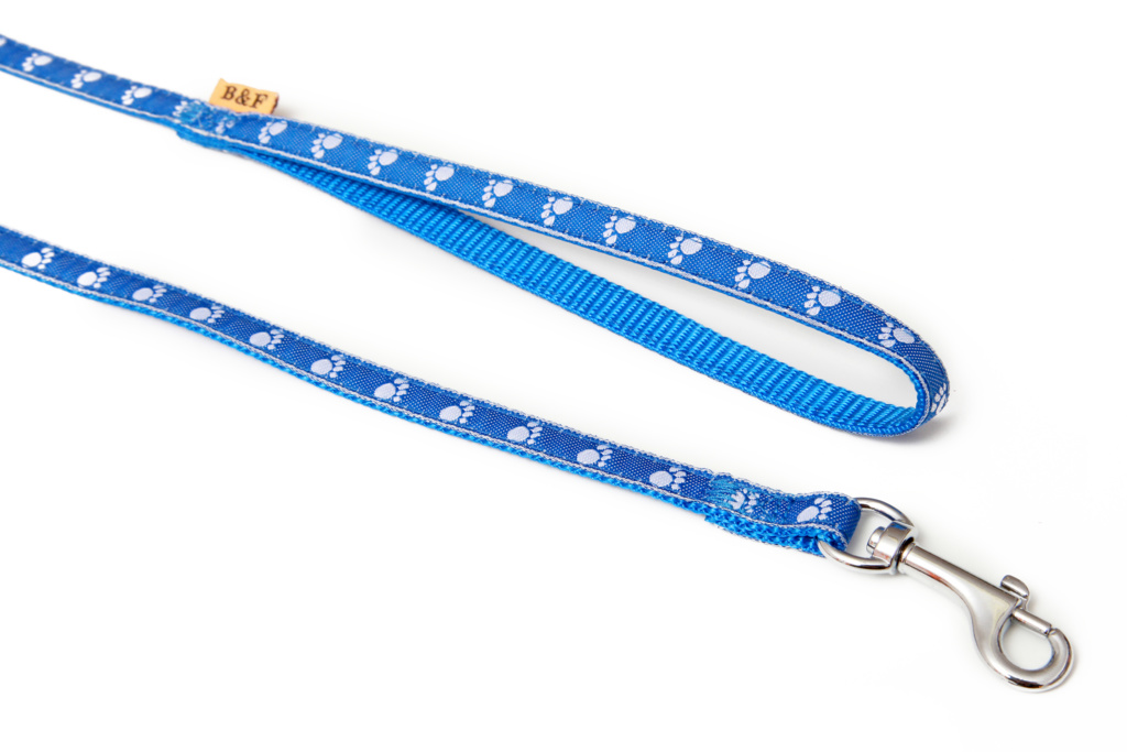 BAFPET Vodítka popruhová TLAPKY Barva: Červená, Rozměr: 10mm x 120cm 18202T