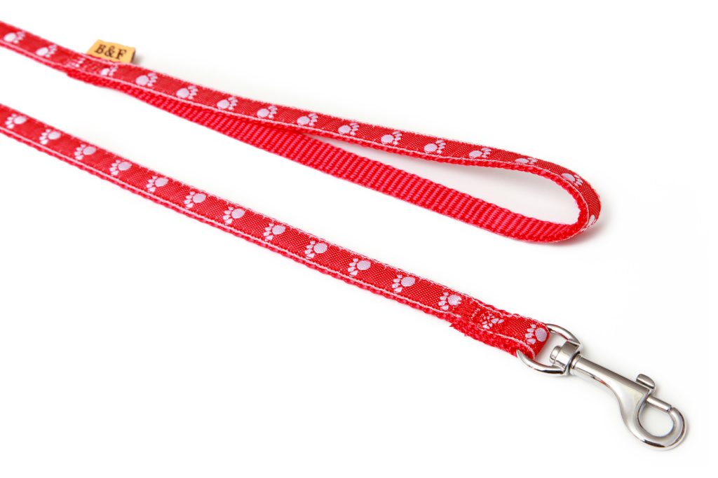 BAFPET Vodítka popruhová TLAPKY Barva: Fuchsie, Rozměr: 10mm x 120cm 18202T