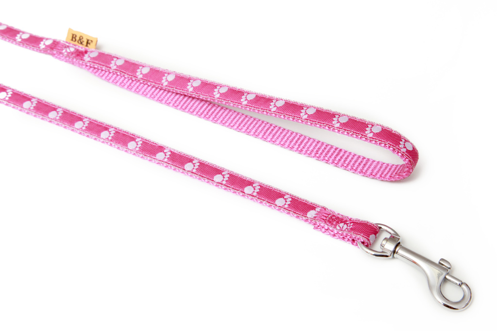 BAFPET Vodítka popruhová TLAPKY Barva: Modrá, Rozměr: 10mm x 120cm 18202T