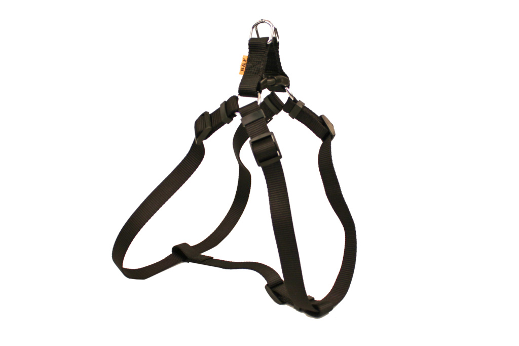 BAFPET Popruhový postroj JEDNOFAREBNÝ Farba: Čierna, Veľkosť: 10mm x OH 26-38cm 18411J