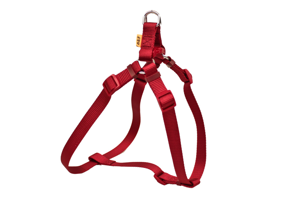 BAFPET Popruhový postroj JEDNOFAREBNÝ Farba: Červená, Veľkosť: 10mm x OH 26-38cm 18411J