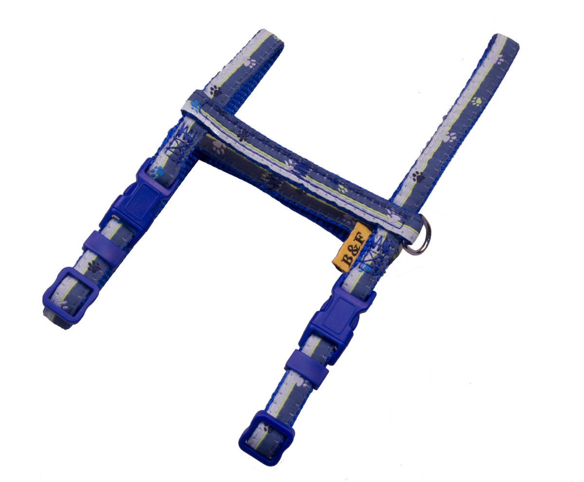 BAFPET Popruhový postroj LABKY PRÚŽOK Farba: Červená, Veľkosť: 10mm x OH 26-38cm 18411TP