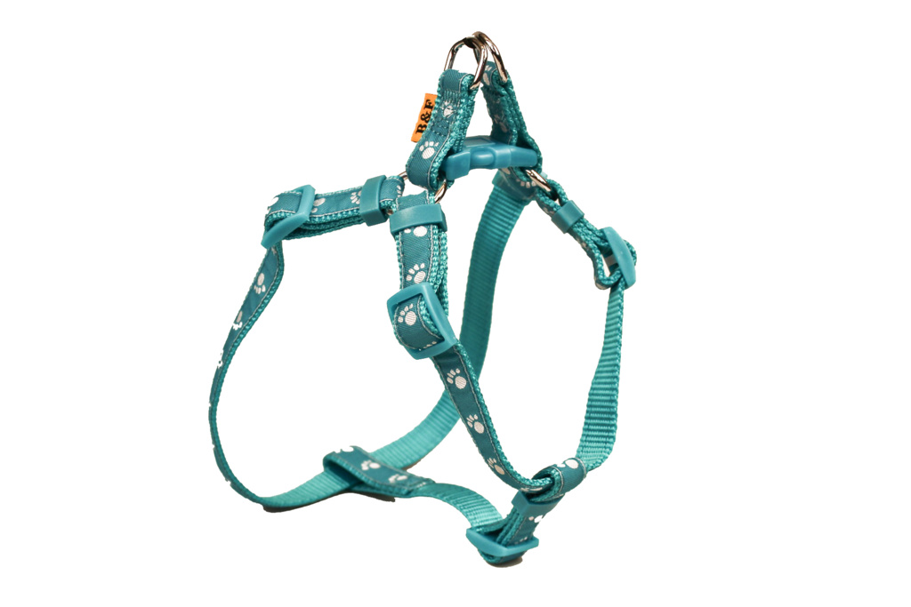 BAFPET Popruhový postroj LABKY Farba: Fuchsia, Veľkosť: 10mm x OH 26-38cm 18411T