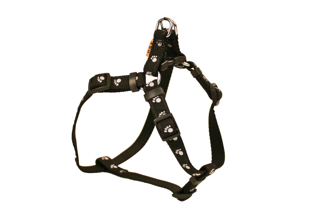 BAFPET Popruhový postroj LABKY Farba: Červená, Veľkosť: 15mm x OH 32-46cm 18412T