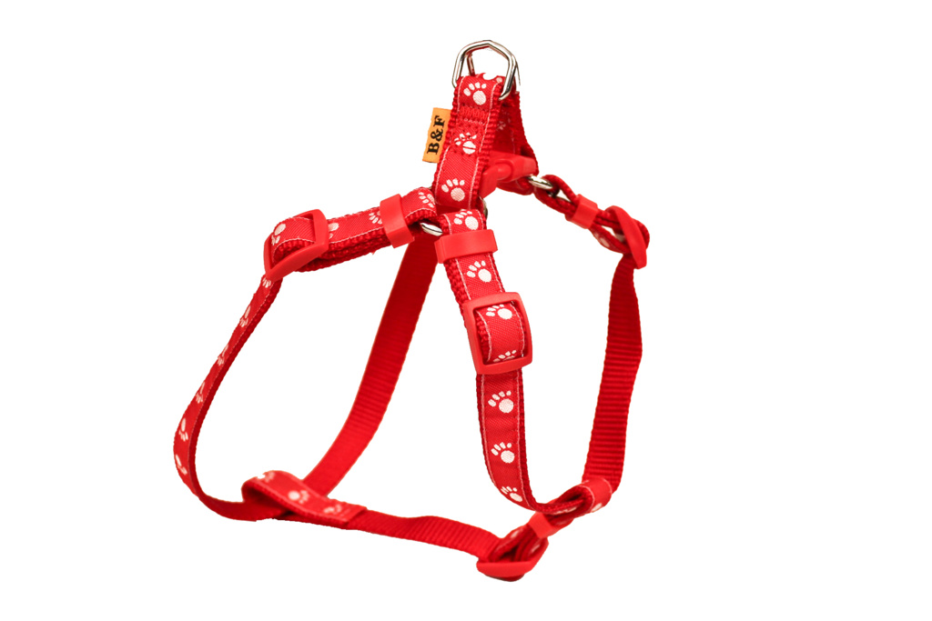 BAFPET Popruhový postroj LABKY Farba: Čierna, Veľkosť: 20mm x OH 44-72cm 18414T