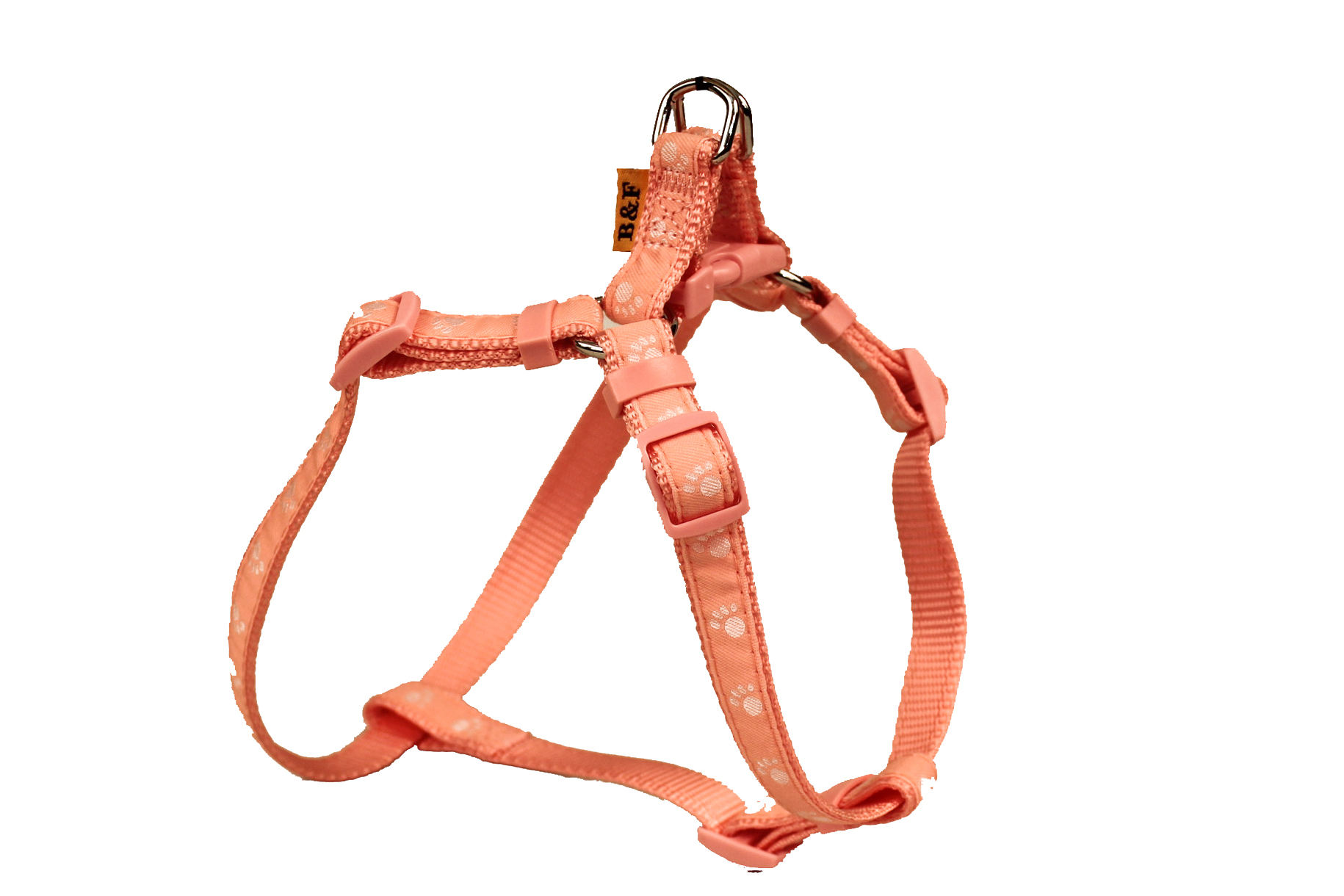 BAFPET Popruhový postroj LABKY Farba: Oranžová, Veľkosť: 25mm x OH 58-90cm 18416T