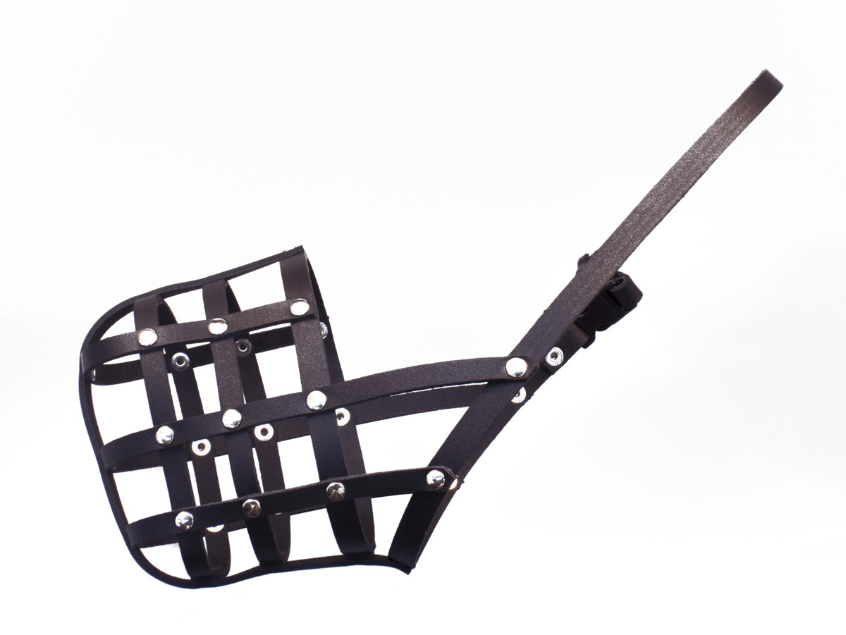 BAFPET Kožený náhubok, pletený Farba: Hnedá, Rozmer: č. 2, OČ 20cm, DČ 7cm, OK 35-47cm 19702C