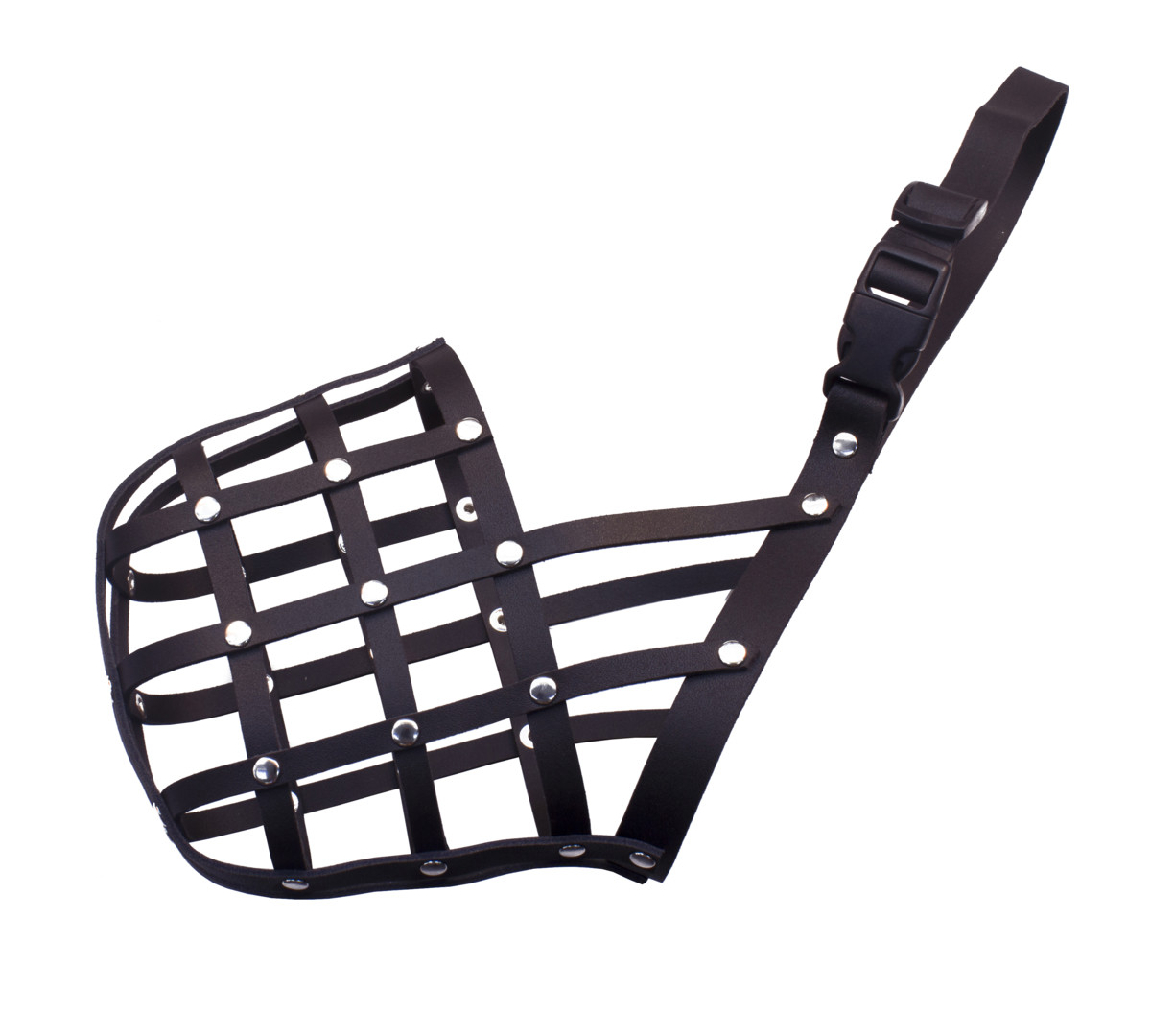 BAFPET Kožený náhubok, pletený Farba: Čierna, Rozmer: č. 4, OČ 30cm, DČ 9cm, OK 44-59cm 19704C