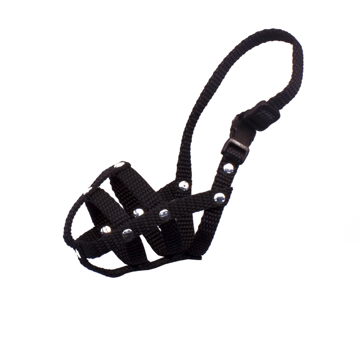 BAFPET Popruhový náhubok, pletený Farba: Čierna, Rozmer: OČ 30cm, DČ 9cm, OK 44-59cm 19704D