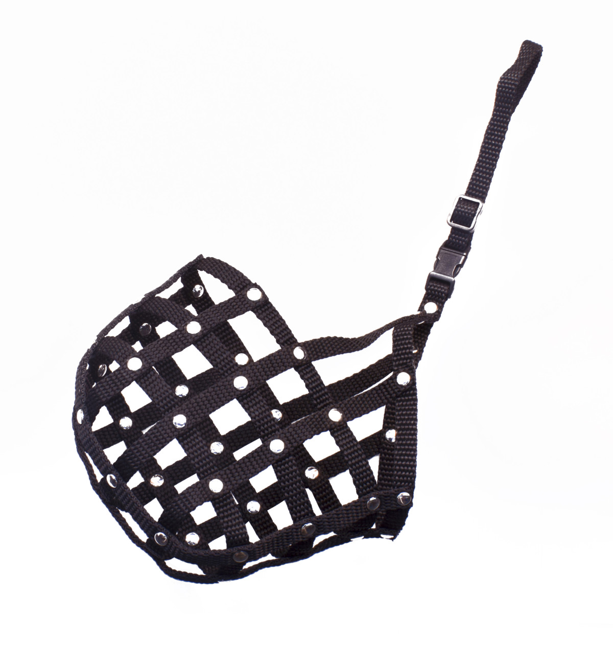 BAFPET Popruhový náhubok, pletený Farba: Čierna, Rozmer: OČ 30cm, DČ 9cm, OK 44-59cm 19704D