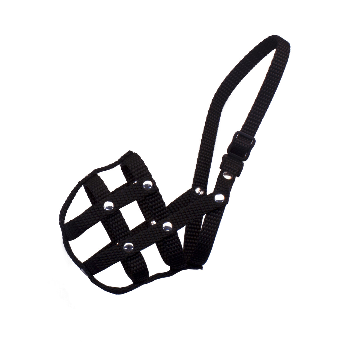 BAFPET Popruhový náhubok, pletený Farba: Čierna, Rozmer: OČ 39cm, DČ 12cm, OK 56-72cm 19706D