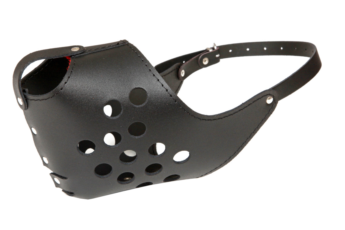 BAFPET Kožený náhubok, plný Farba: Čierna, Rozmer: OČ 36cm, DČ 11cm, OK 42-62cm 19712