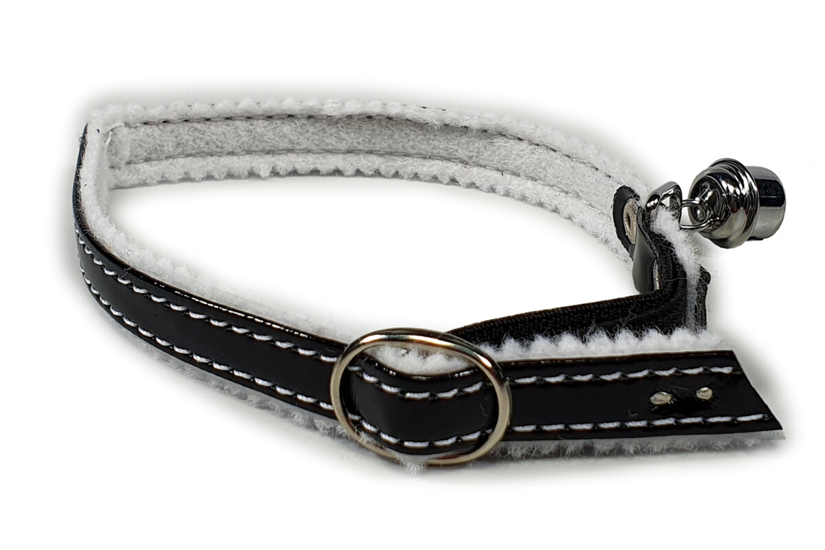 BAFPET Koženkové obojky, podšitý filcem Barva: Černá, Rozměr: 10mm x 32cm 20102