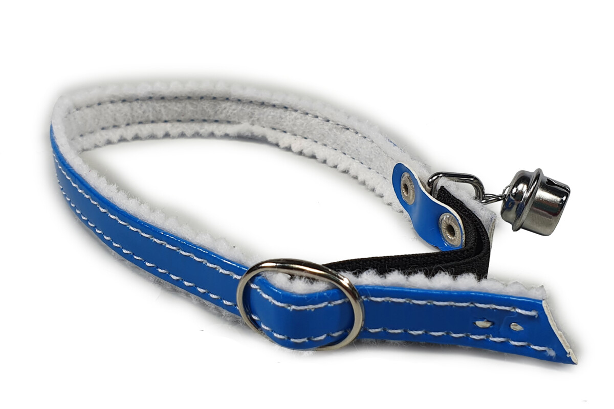 BAFPET Koženkové obojky, podšitý filcem Barva: Modrá, Rozměr: 10mm x 32cm 20102