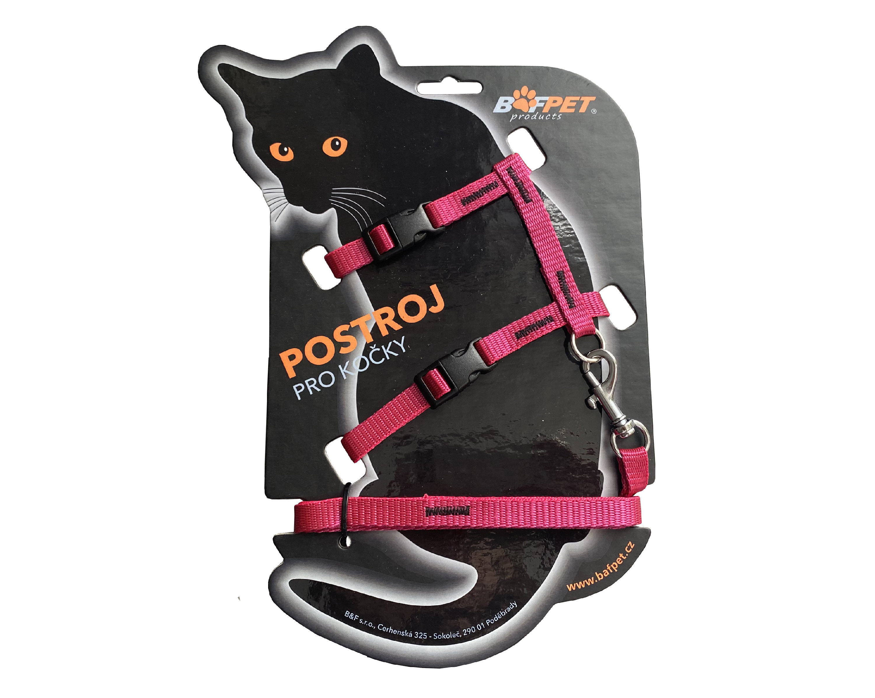 BAFPET Set CAT postroj + vôdzka Farba: Červená, Veľkosť postroja: 120cm /OK 19-26cm, OH 24-37cm/ 20410J