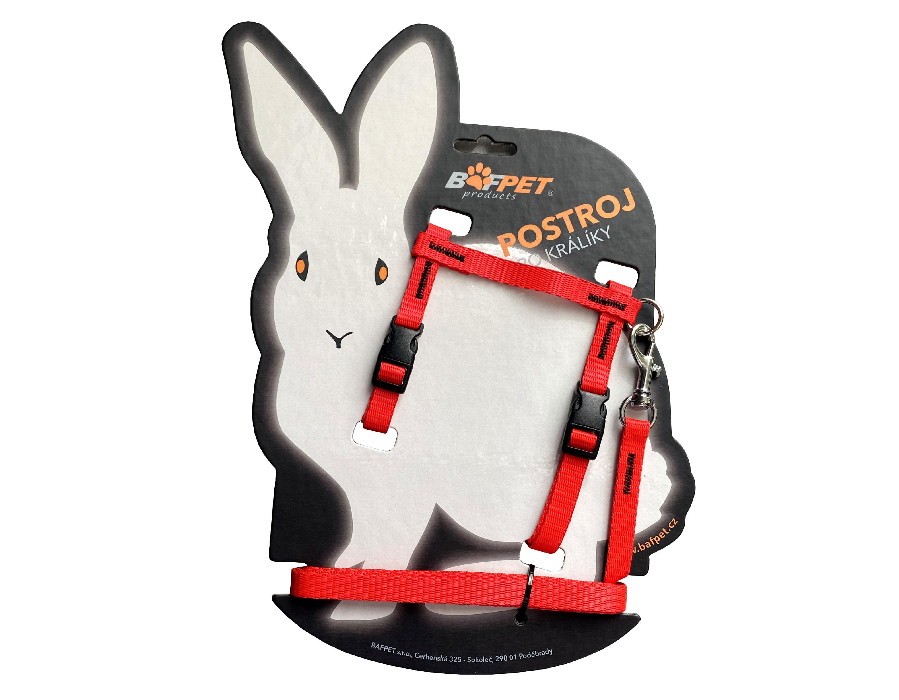 BAFPET Set KRÁLIK postroj + vôdzka Farba: Fuchsia, Veľkosť postroja: 10mm x 120cm, 10mm x OK 19-26, OH 24-37cm 20411J
