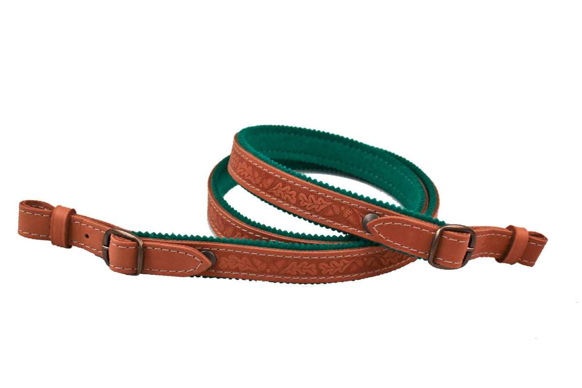 BAFPET Kožený remeň zdobený vlisom, podšitý filcom Farba: Hnedá, Dĺžka: 20mm x 115cm 50002