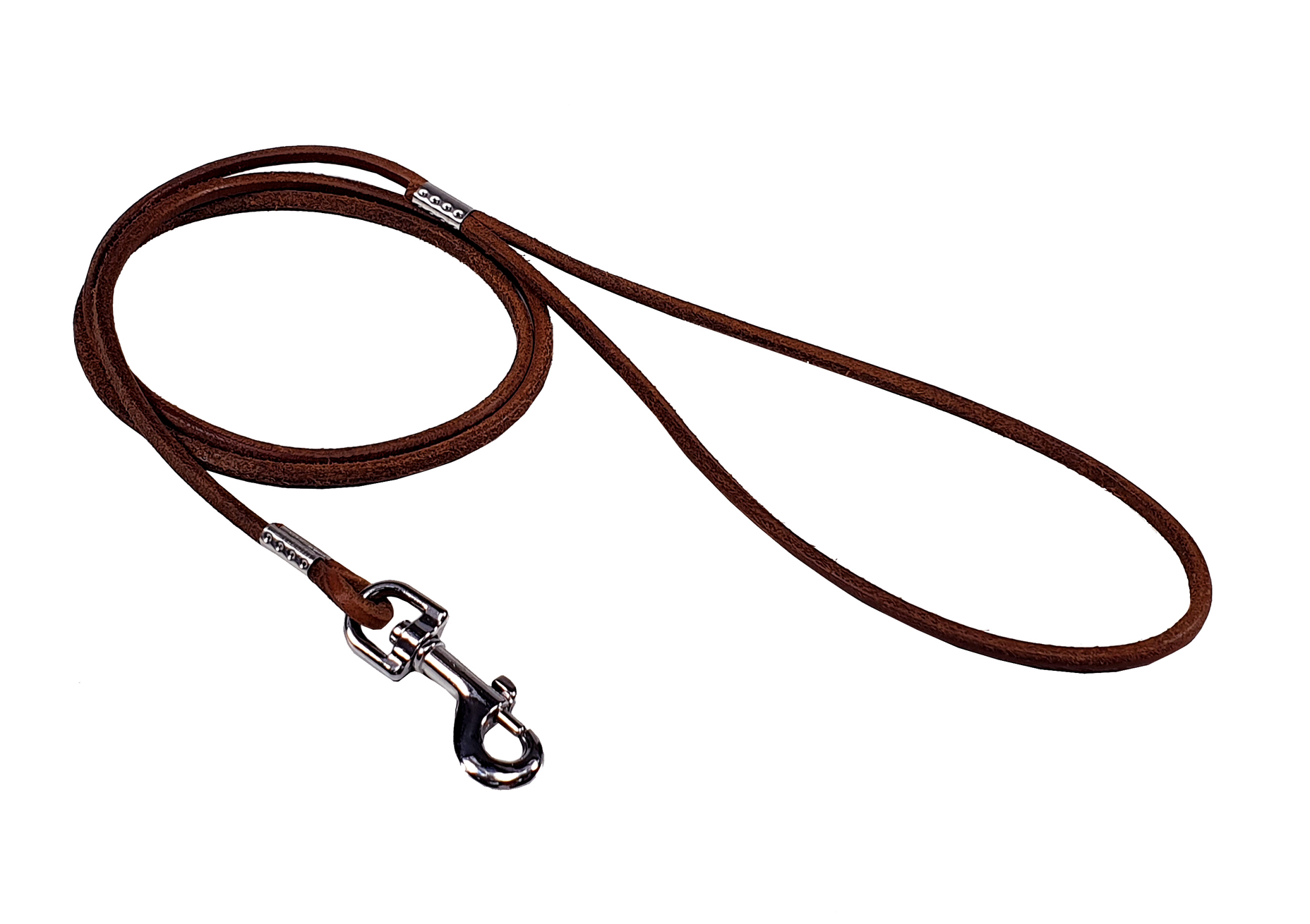 BAFPET Vodítka z kulaté kůže Barva: Hnědá, Délka: 8mm x 120cm 50048