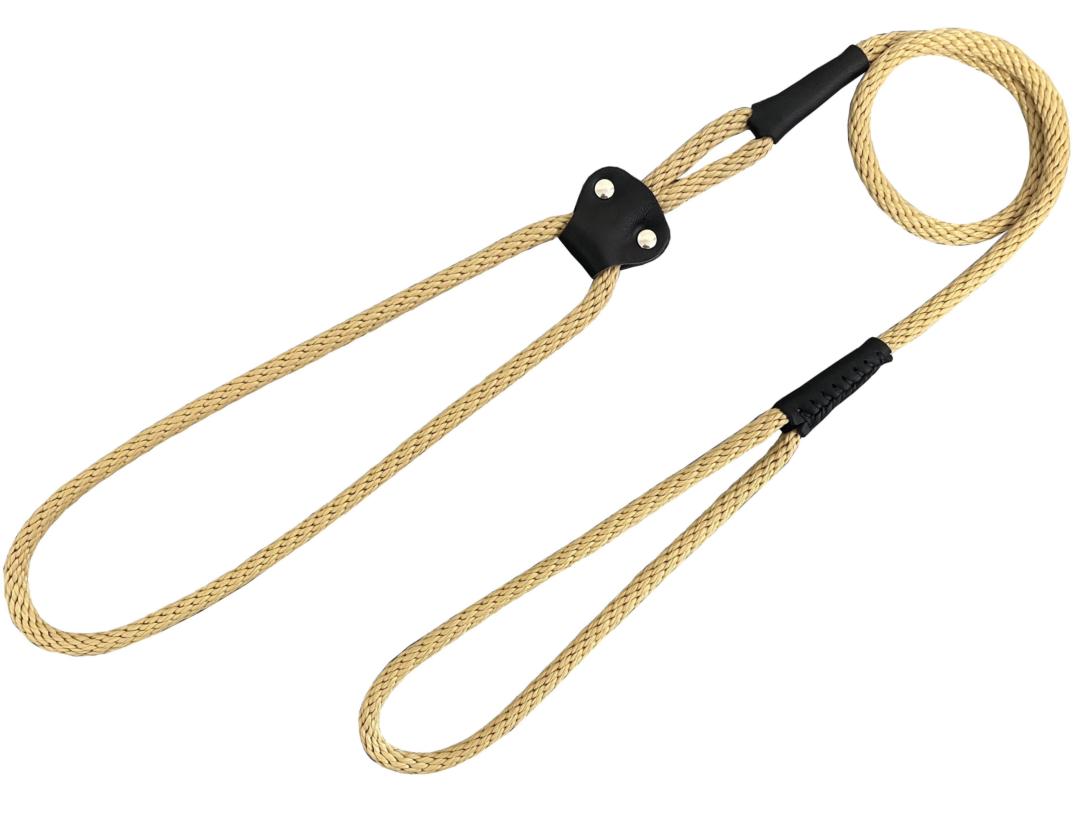 BAFPET Lanové předváděcí vodítko s kůží Barva: Černá, Rozměr: 6mm x 100cm 15219K