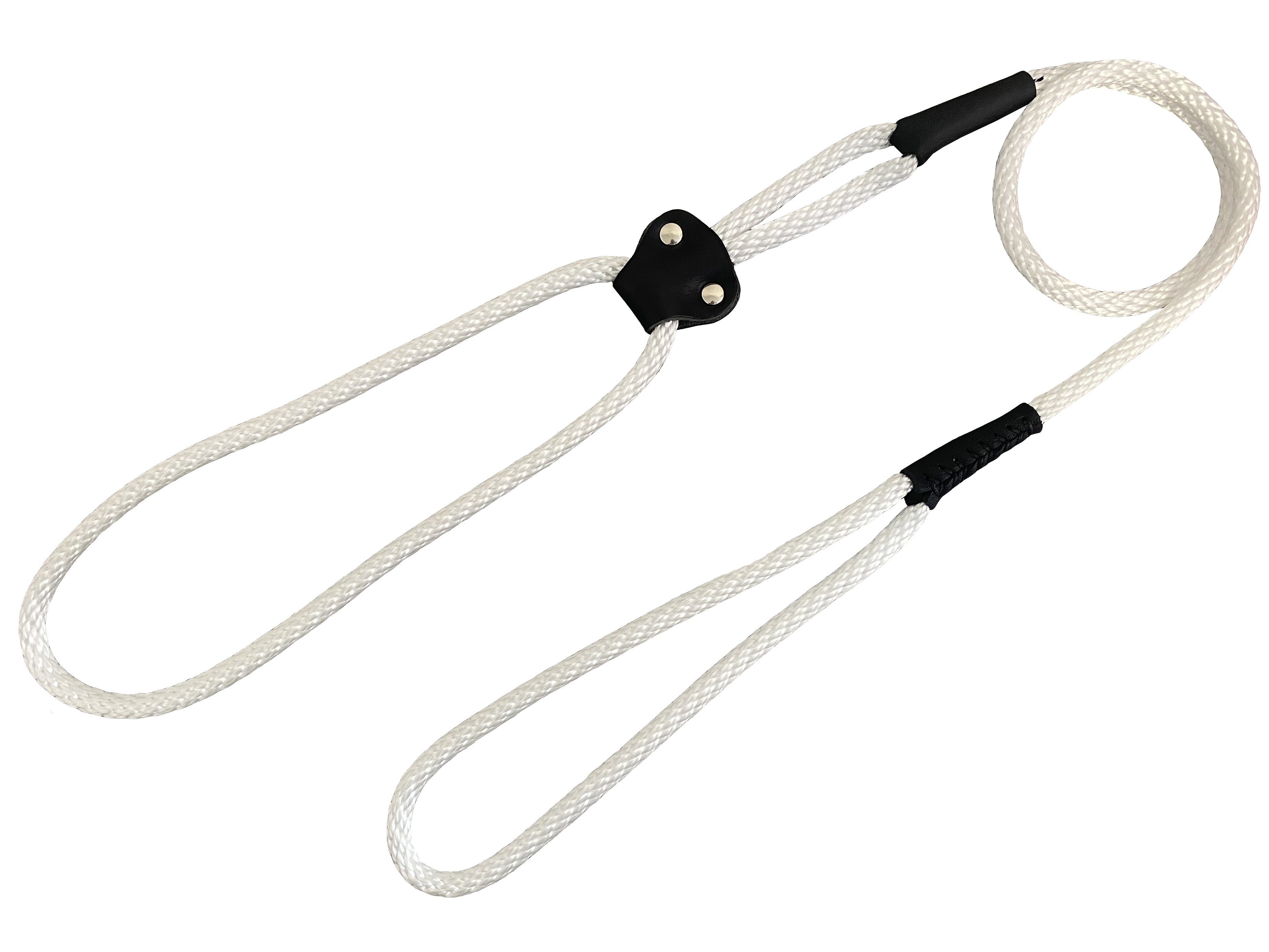 BAFPET Lanové předváděcí vodítko s kůží Barva: Černá, Rozměr: 6mm x 100cm 15219K