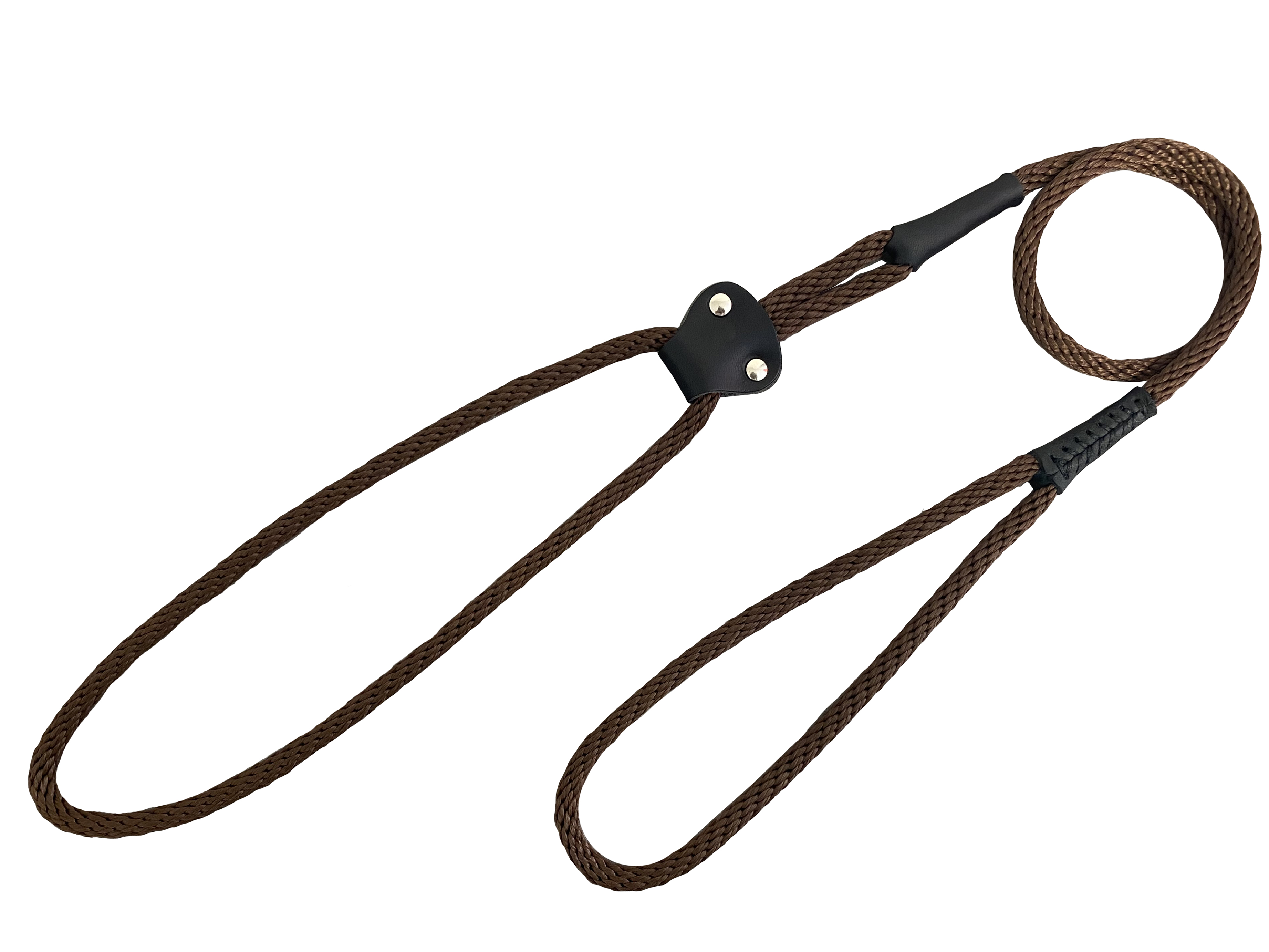 BAFPET Lanové předváděcí vodítko s kůží Barva: Černá, Rozměr: 6mm x 100cm 15219K