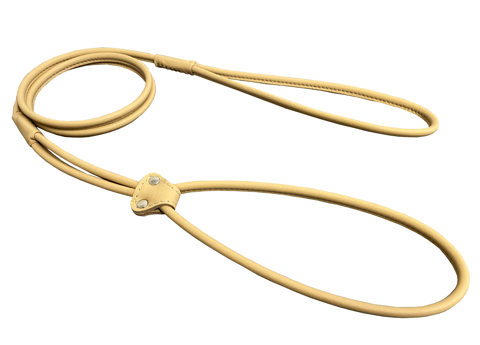 BAFPET Předváděcí vodítko z šité kulaté kůže Barva: Černá, Rozměr: 9mm x 100cm 04224