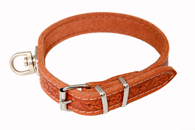 BAFPET Farbiarsky obojok Farba: Hnedá, Rozmer: 30mm x 45cm/ 36-45/ 50009