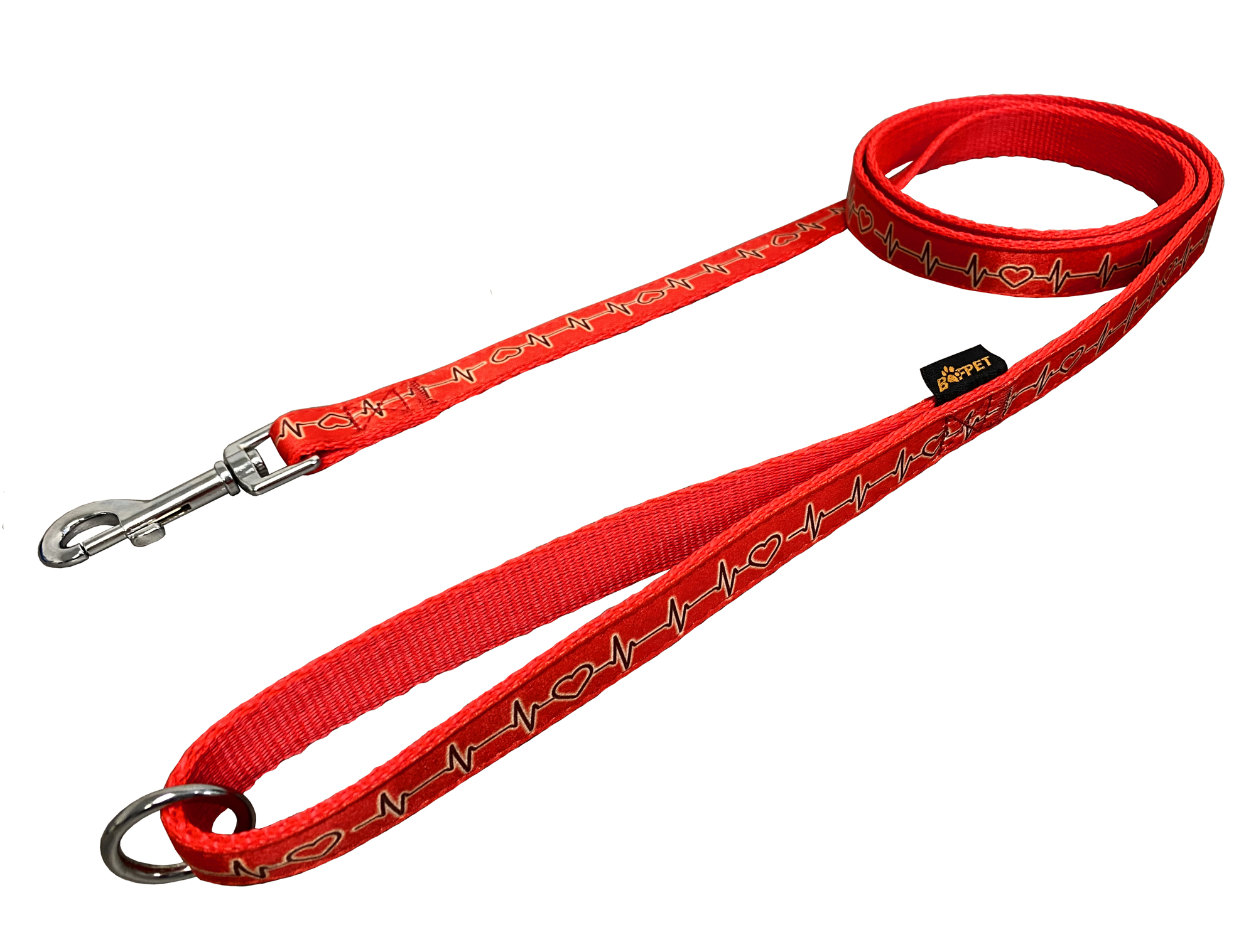 BAFPET Popruhová vodítka EKG Barva: Hnědá, Rozměr: 15mm x 150cm 18208E