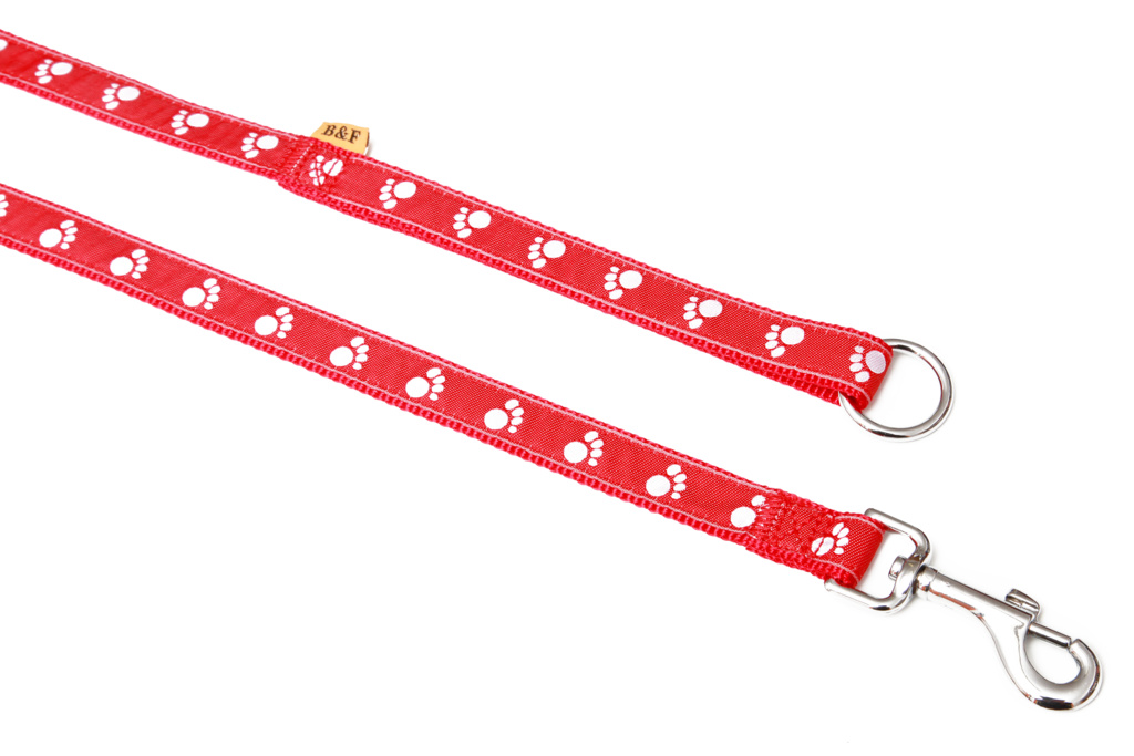 BAFPET Vodítka popruhová TLAPKY Barva: Černá, Rozměr: 15mm x 150cm 18208T