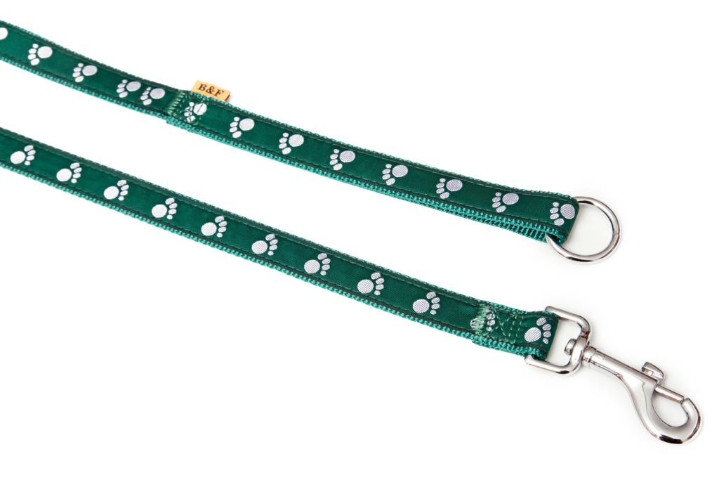 BAFPET Vodítka popruhová TLAPKY Barva: Černá, Rozměr: 15mm x 150cm 18208T