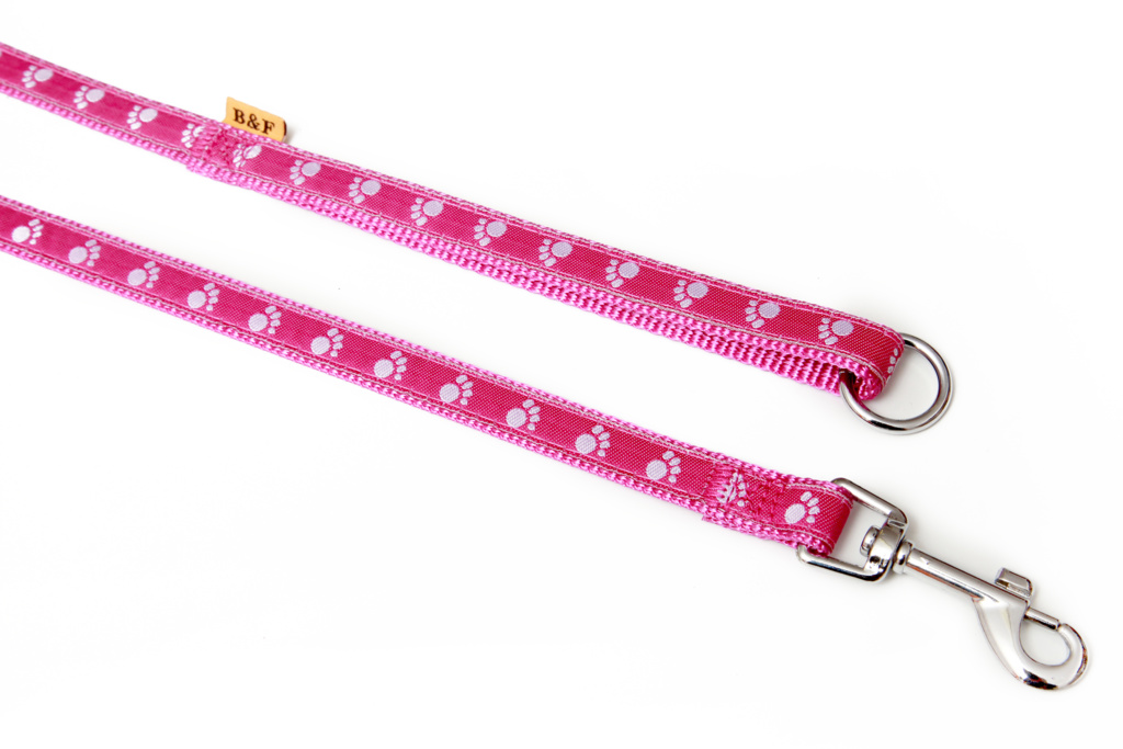 BAFPET Vodítka popruhová TLAPKY Barva: Černá, Rozměr: 15mm x 150cm 18208T