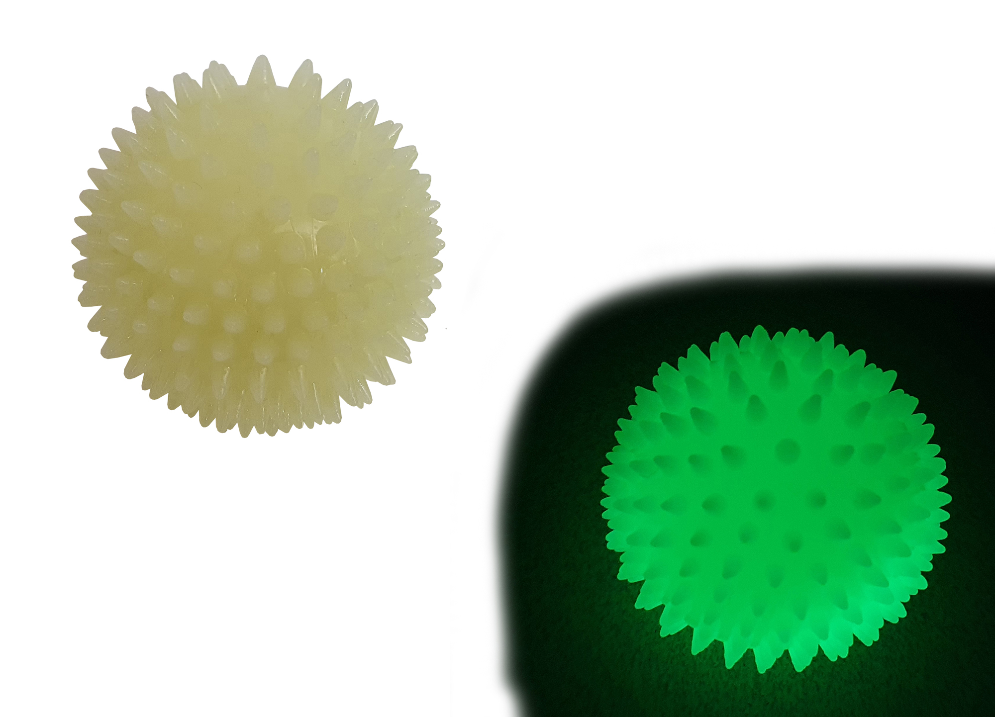BAFPET Luminiscenčná loptička GLOW ,, ježko,, Farba: Fosfor, Rozmer: 7,5cm 09056