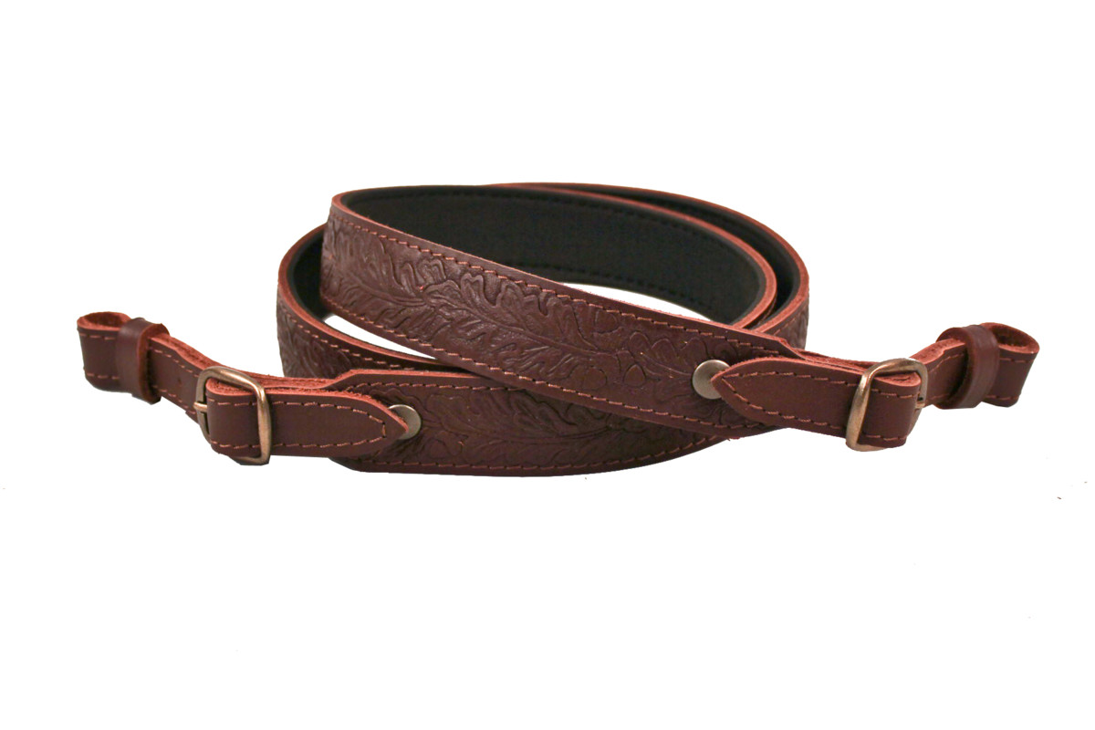 BAFPET Kožený remeň zdobený vlisom, podšitý gumou Farba: Hnedá, Dĺžka: 20mm x 115cm 50011