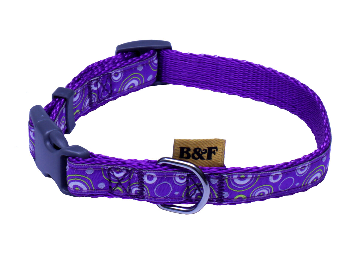 BAFPET Popruhové obojky KROUŽKY Barva: Růžová, Rozměr: 15mm x 25-35cm 18100KR