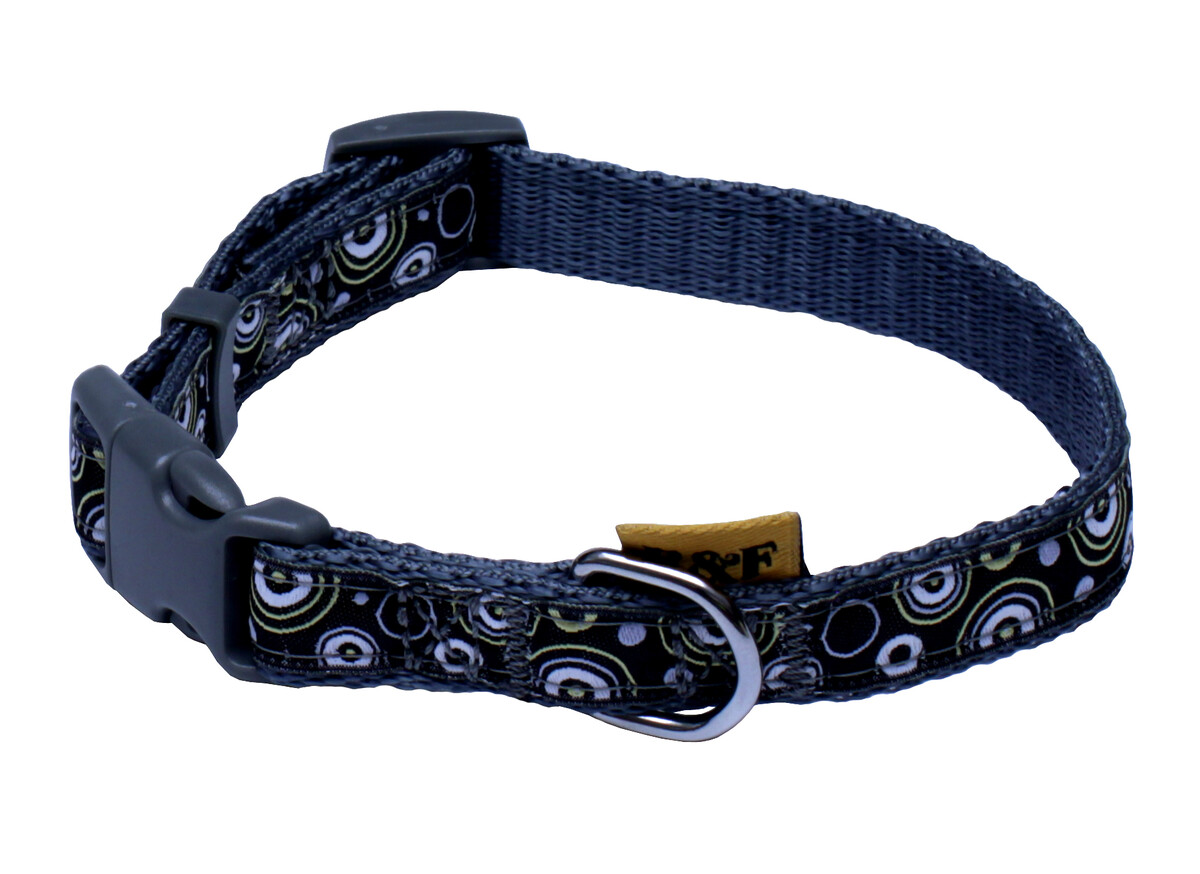 BAFPET Popruhové obojky KROUŽKY Barva: Růžová, Rozměr: 15mm x 25-35cm 18100KR