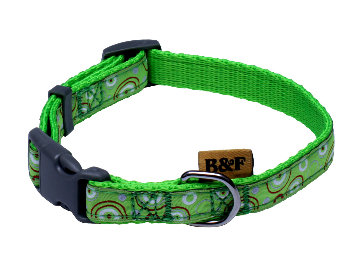 BAFPET Popruhové obojky KROUŽKY Barva: Růžová, Rozměr: 15mm x 25-35cm 18100KR