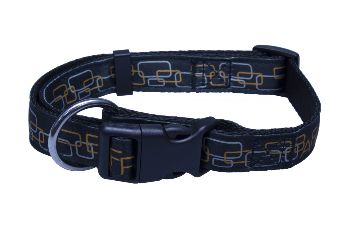 BAFPET Popruhové obojky OBDELNÍČKY Barva: Hnědá, Rozměr: 25mm x 40-66cm 18102O