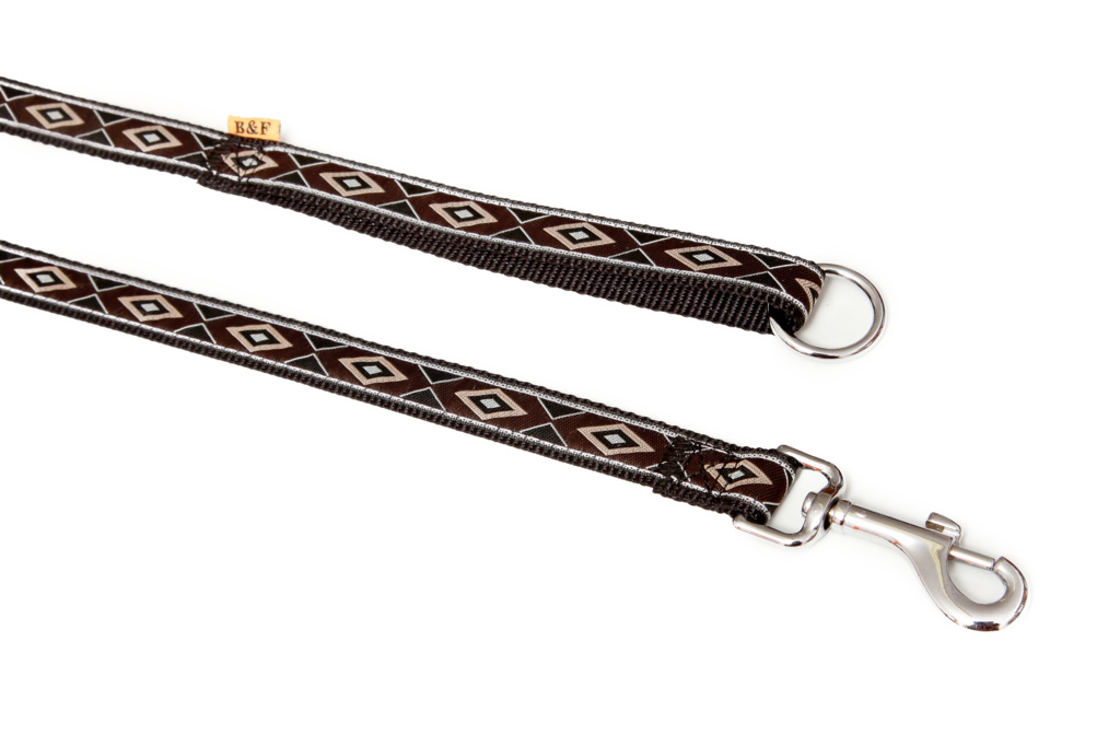 BAFPET Popruhová vodítka INKA Barva: Hnědá, Rozměr: 20mm x 150cm 18211I