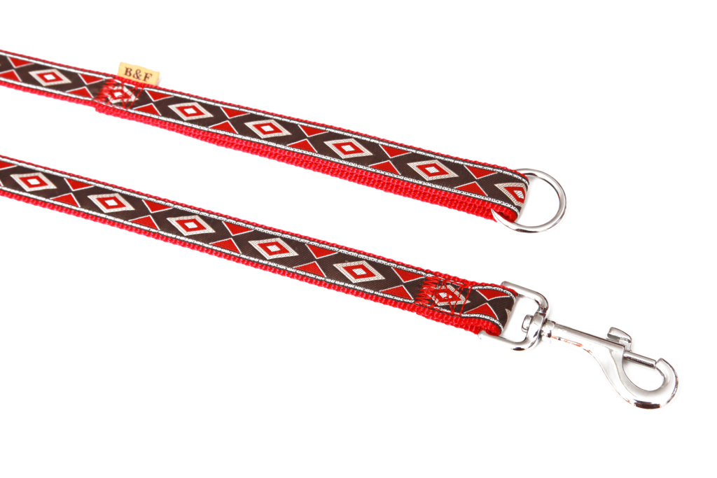 BAFPET Popruhová vodítka INKA Barva: Hnědá, Rozměr: 20mm x 150cm 18211I