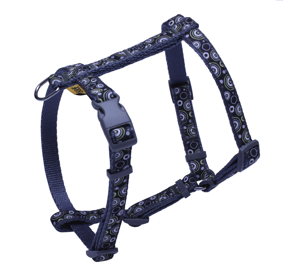 BAFPET Popruhový postroj KRÚŽKY Farba: Ružová, Veľkosť: 20mm x OK:35-56cm, OH:46-72cm 18422KR