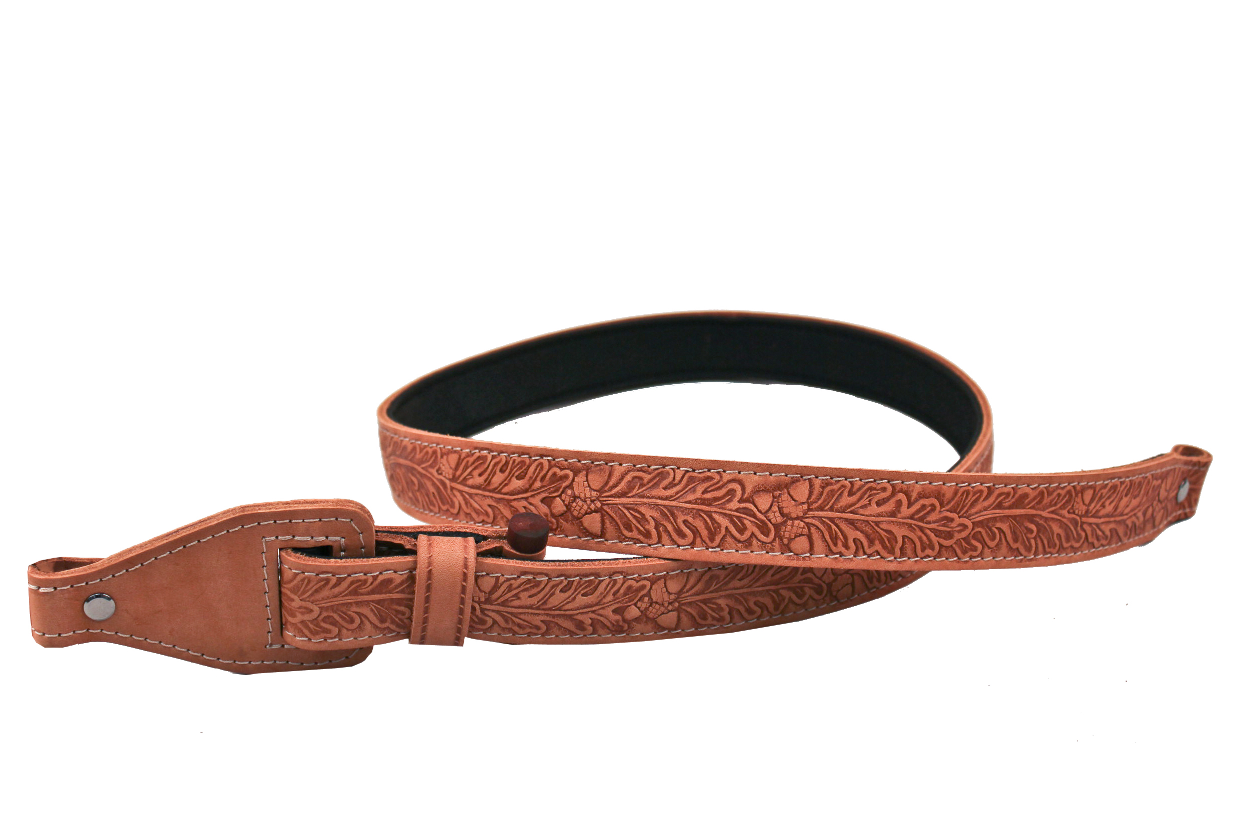 BAFPET Kožený remeň sťahovací zdobený vlisom, podšitý gumou Farba: Hnedá, Dĺžka: 30mm x 115cm 50022